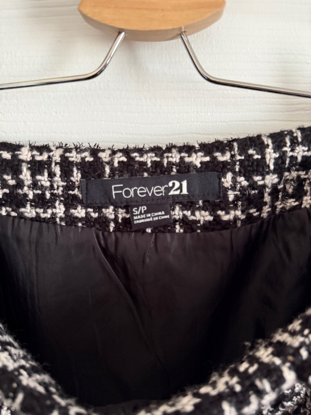 Black and White Tweed Mini Skirt - Picture 3 of 3